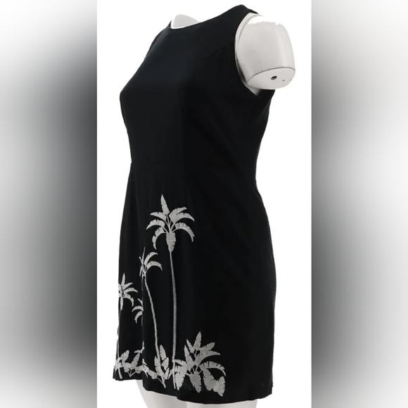 New Jason Wu Linen Embroidered Palm Tree Dress 22W - Picture 3 of 11